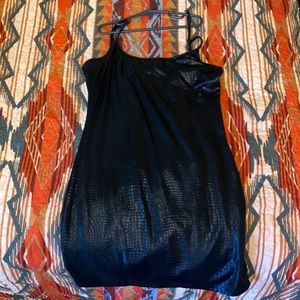 Snakeskin black mini dress